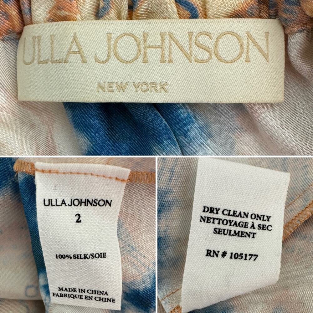 Ulla Johnson Nadya Silk On/Off Shoulder Blouse in Fossil peach blue size 2 XS/S - Picture 9 of 13